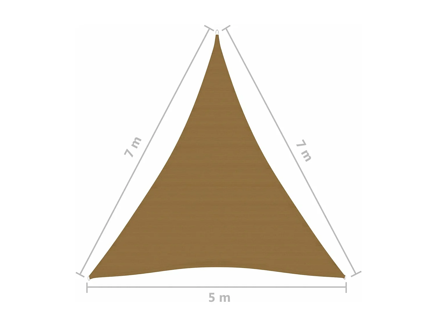 Sonnensegel 160 g/m² Taupe 5x7x7 m HDPE