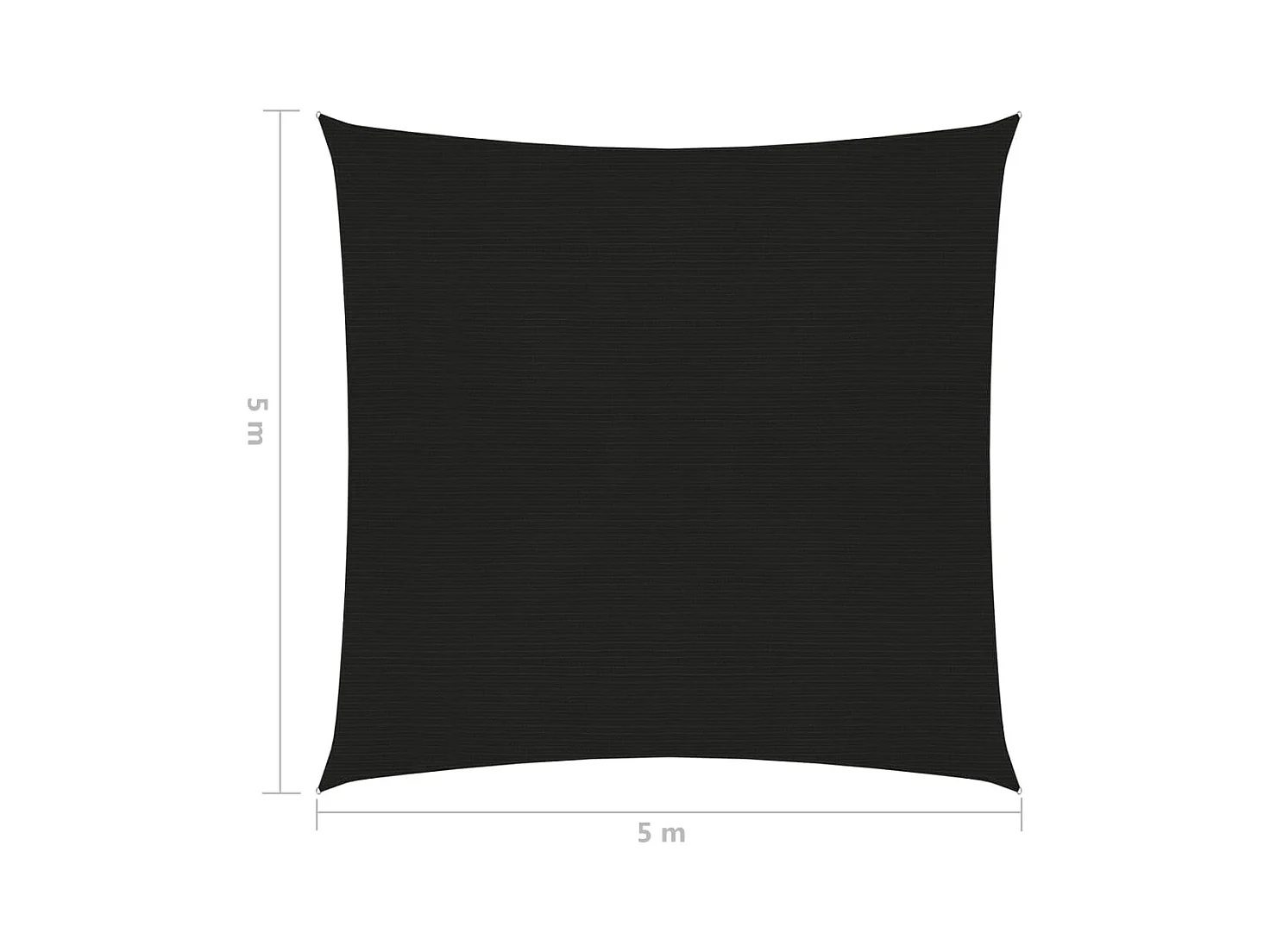 Sonnensegel 160 g/m² Schwarz 5x5 m HDPE