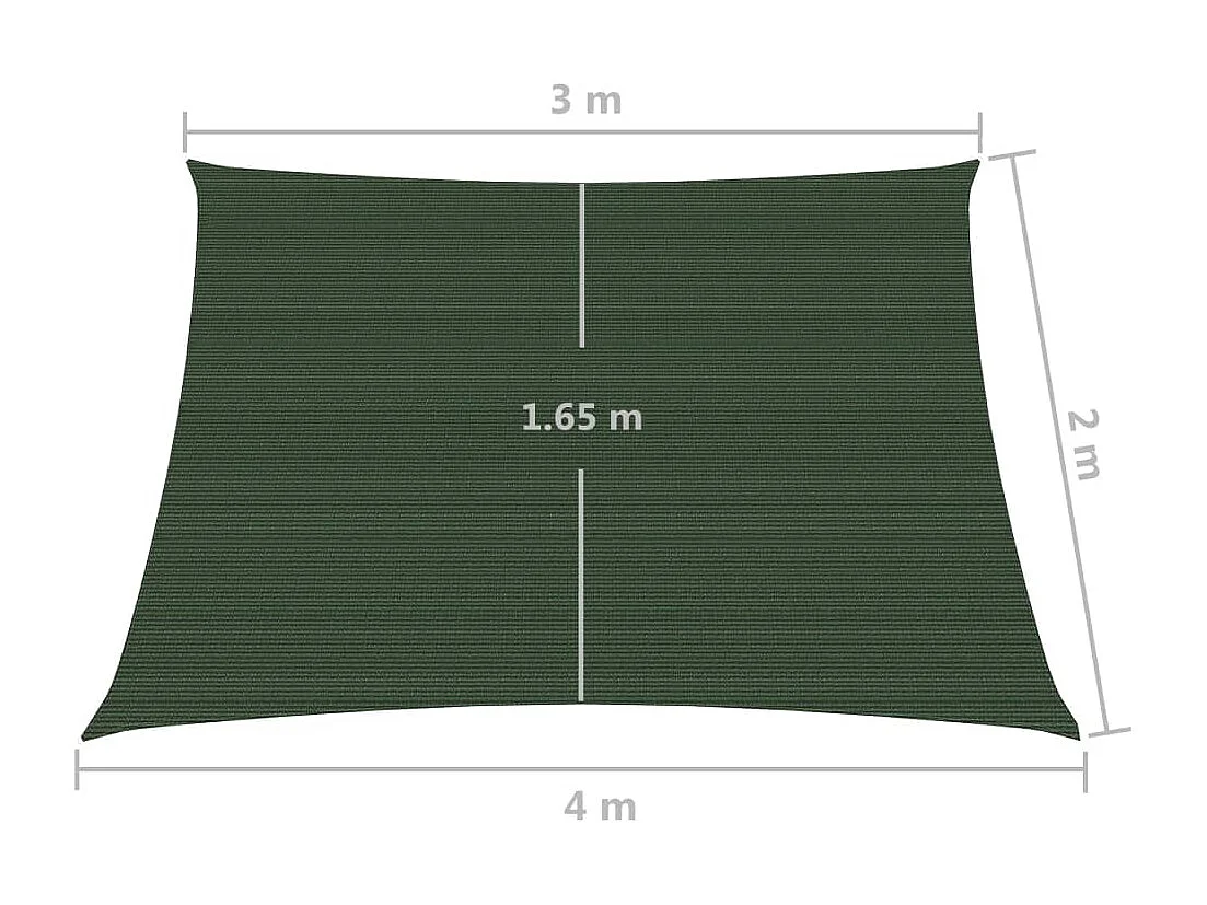 Voile d'ombrage 160 g/m² Vert foncé 3/4x2 m PEHD