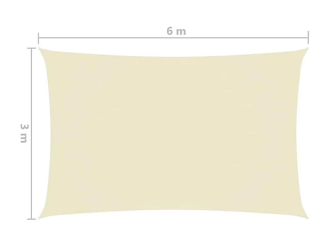 Guarda-sol vela retangular tecido oxford 3x6 m creme