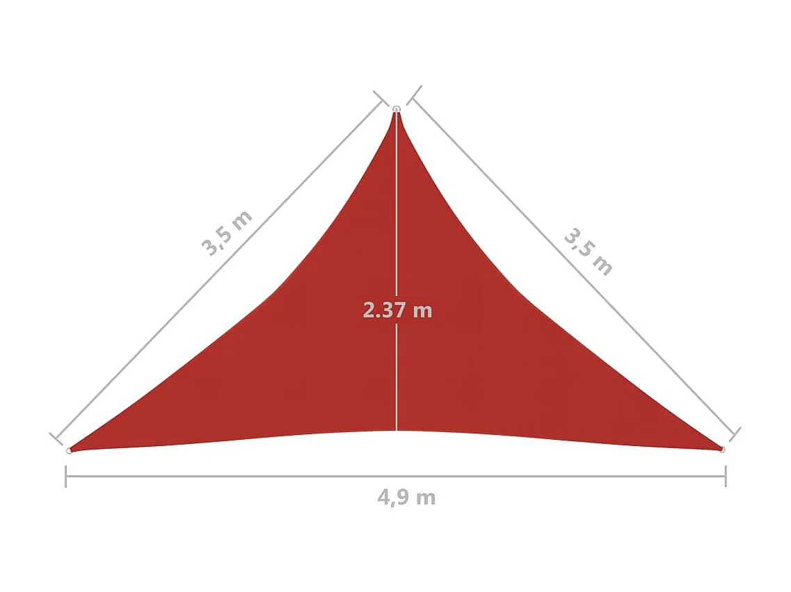 Voile d'ombrage 160 g/m² Rouge 3,5x3,5x4,9 m PEHD
