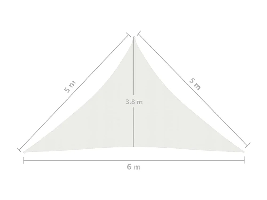 Voile d'ombrage 160 g/m² Blanc 5x5x6 m PEHD