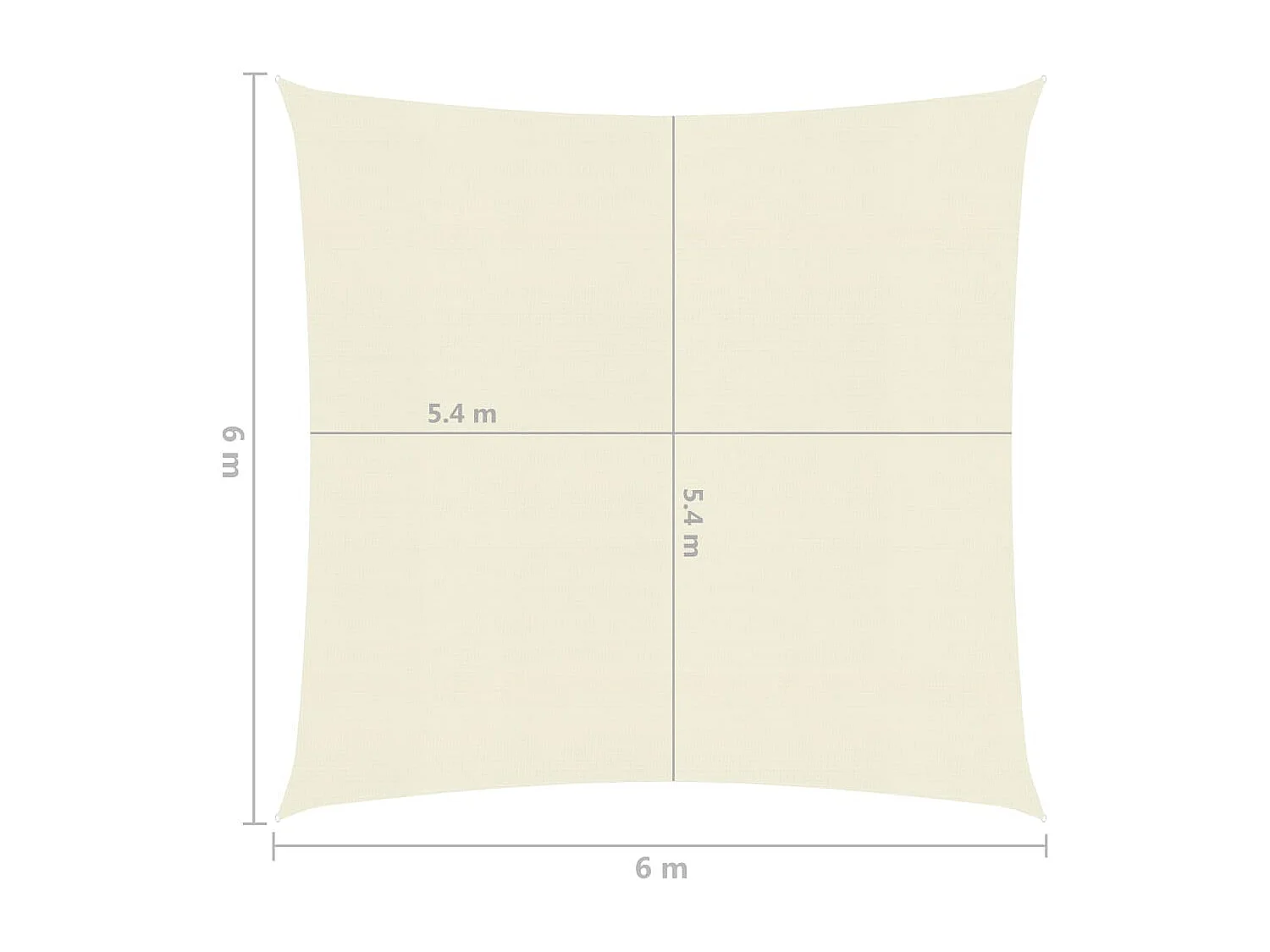 Sombra vela 160 g/m² Creme 6x6 m HDPE
