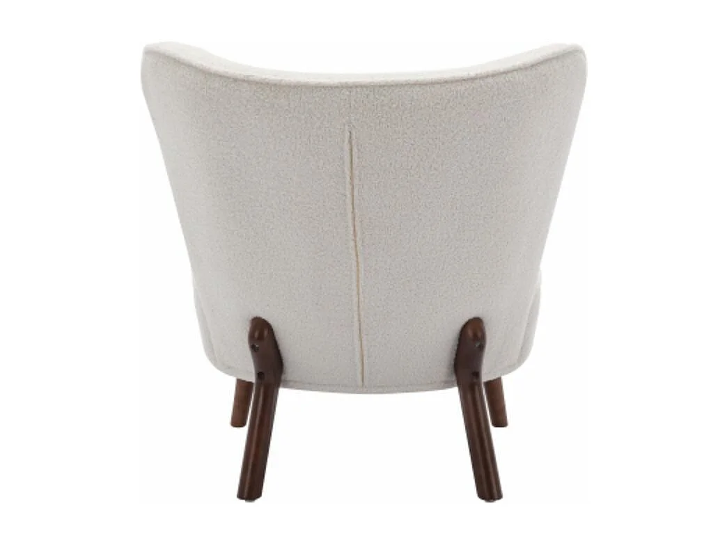 Fauteuil de salon avec dossier extra haut et pieds en bois massif