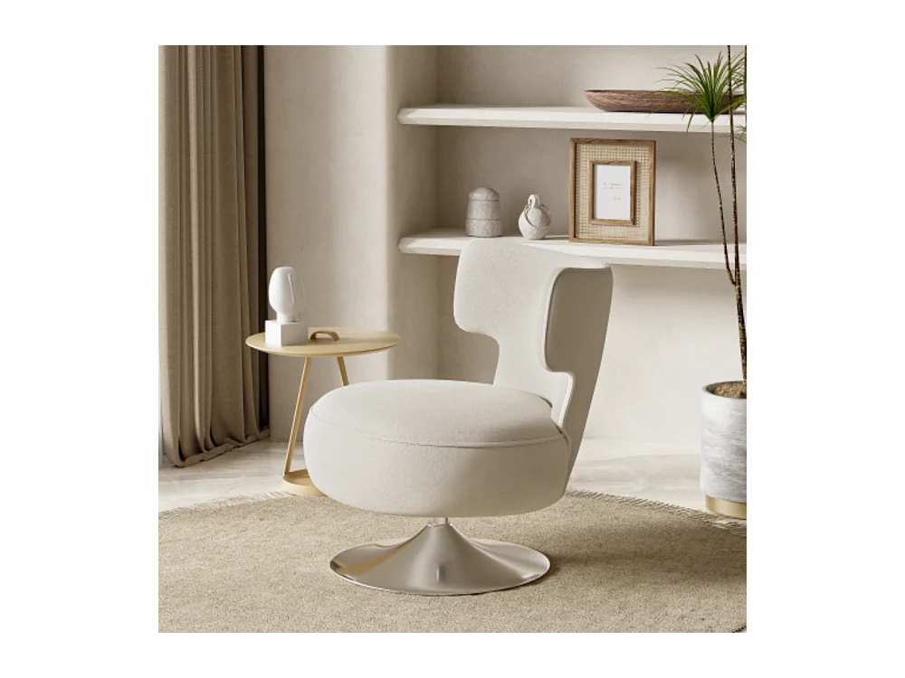 Fauteuil de loisirs, fauteuil pivotant pour salon, chambre et balcon
