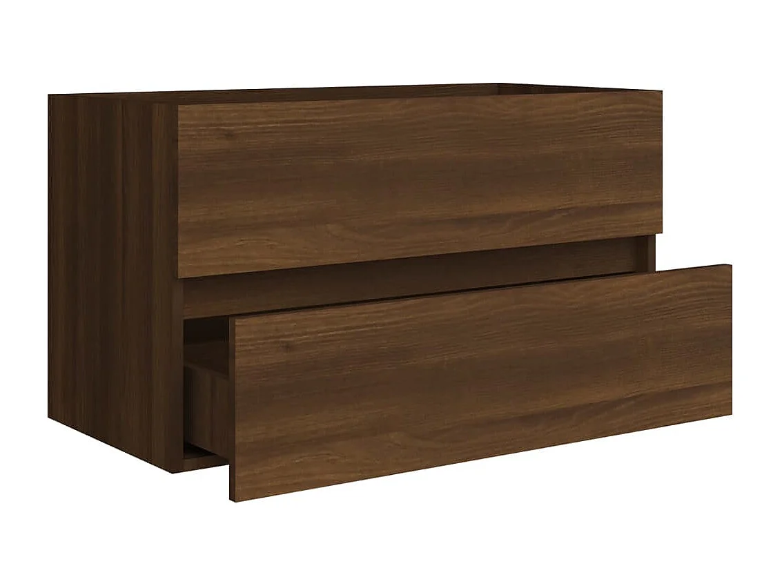 Spoelbakkast Bruin eiken 80x38,5x45 cm Bewerkt hout