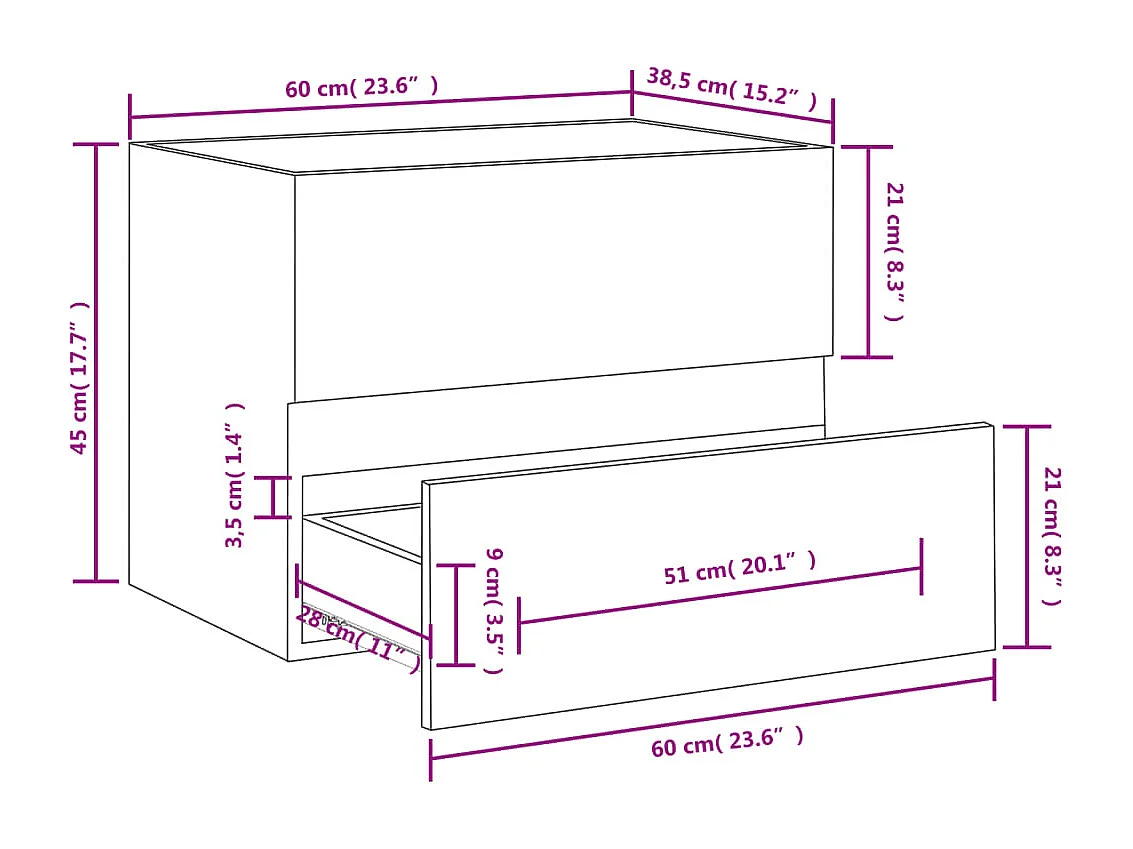 Spoelbakkast Wit 60x38,5x45 cm Bewerkt hout