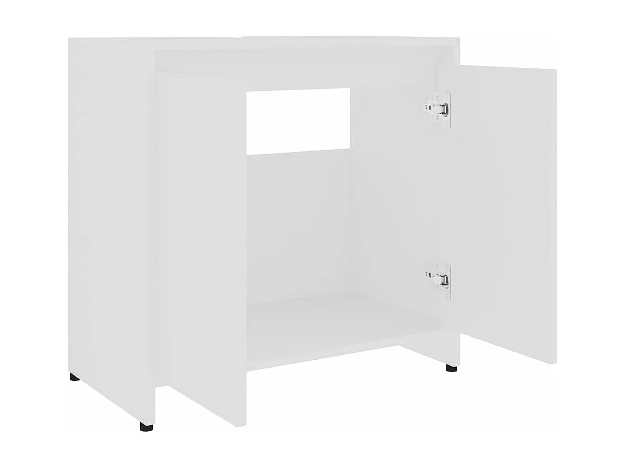 Badezimmerschrank Weiß 60x33x61 cm Holzwerkstoff