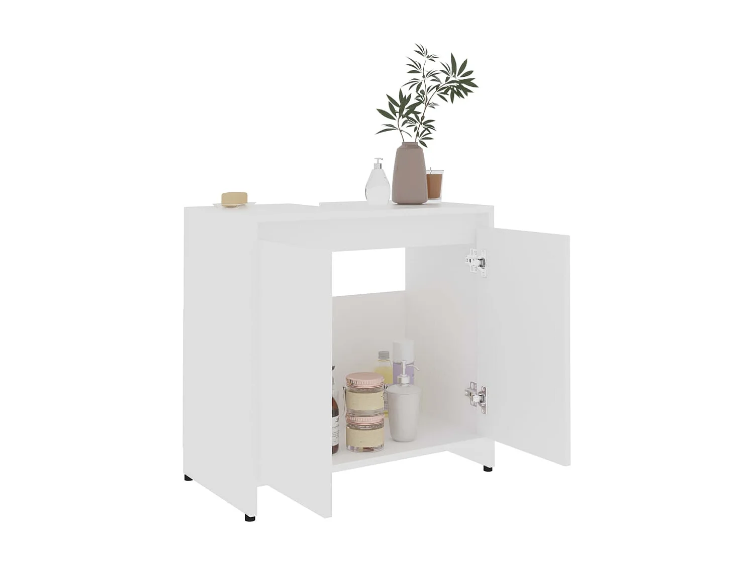 Armoire de salle de bain Blanc 60x33x61 cm Bois d'ingénierie