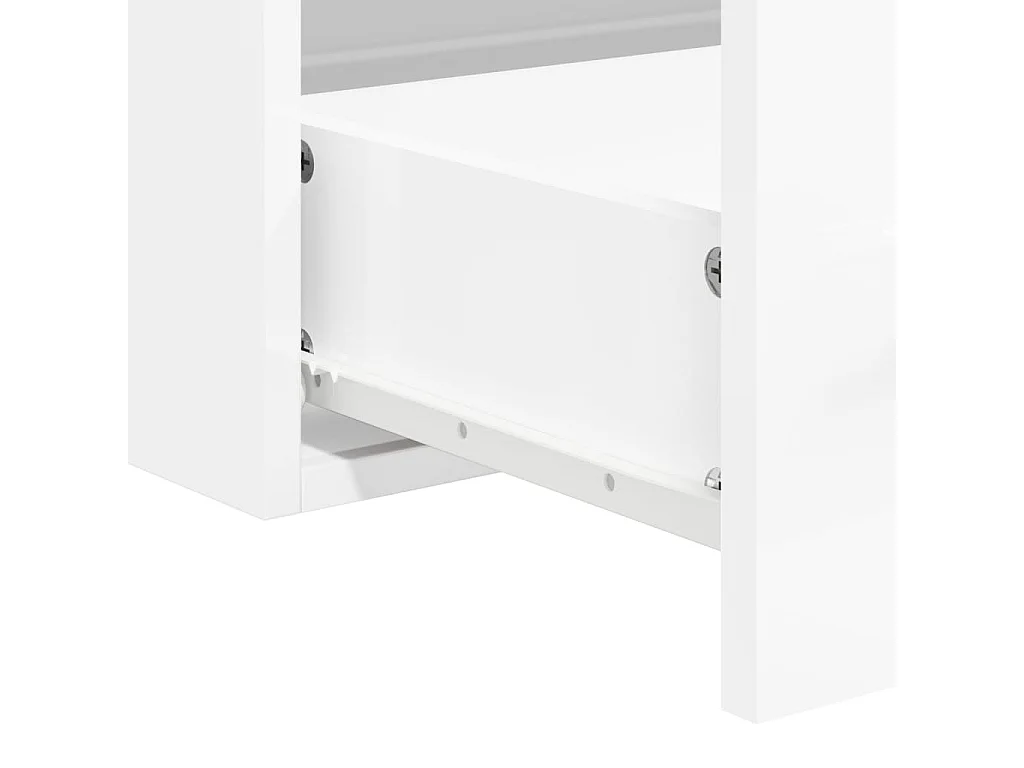 Mobile da bagno con specchio bianco lucido in derivati del legno