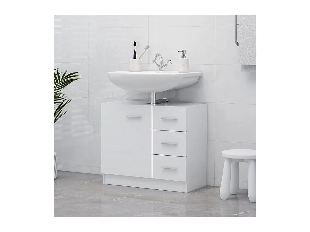 Mobile lavabo Bianco 63x30x54 cm Truciolare