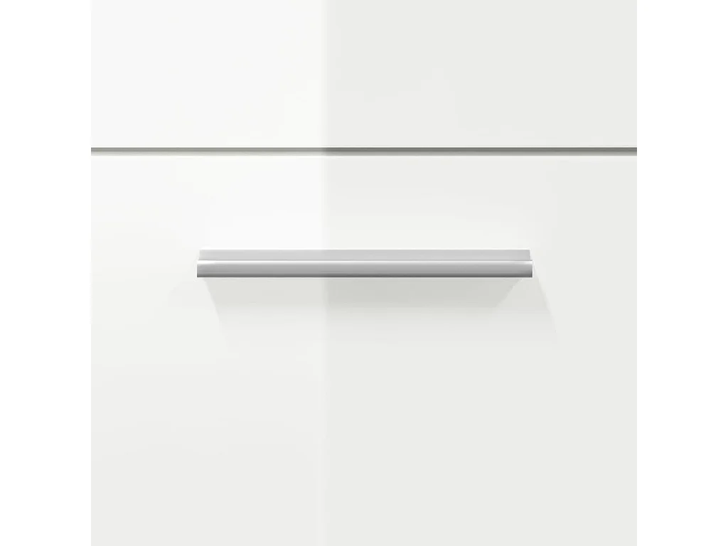 Armoire de bain avec miroir blanc brillant bois d'ingénierie