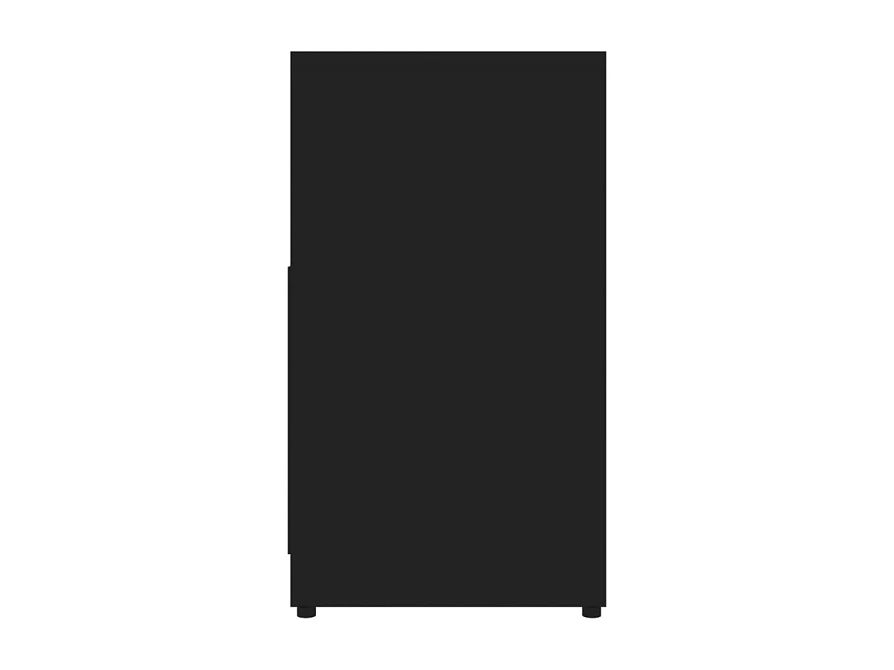 Zwart badkamermeubel 60x33x61 cm Bewerkt hout