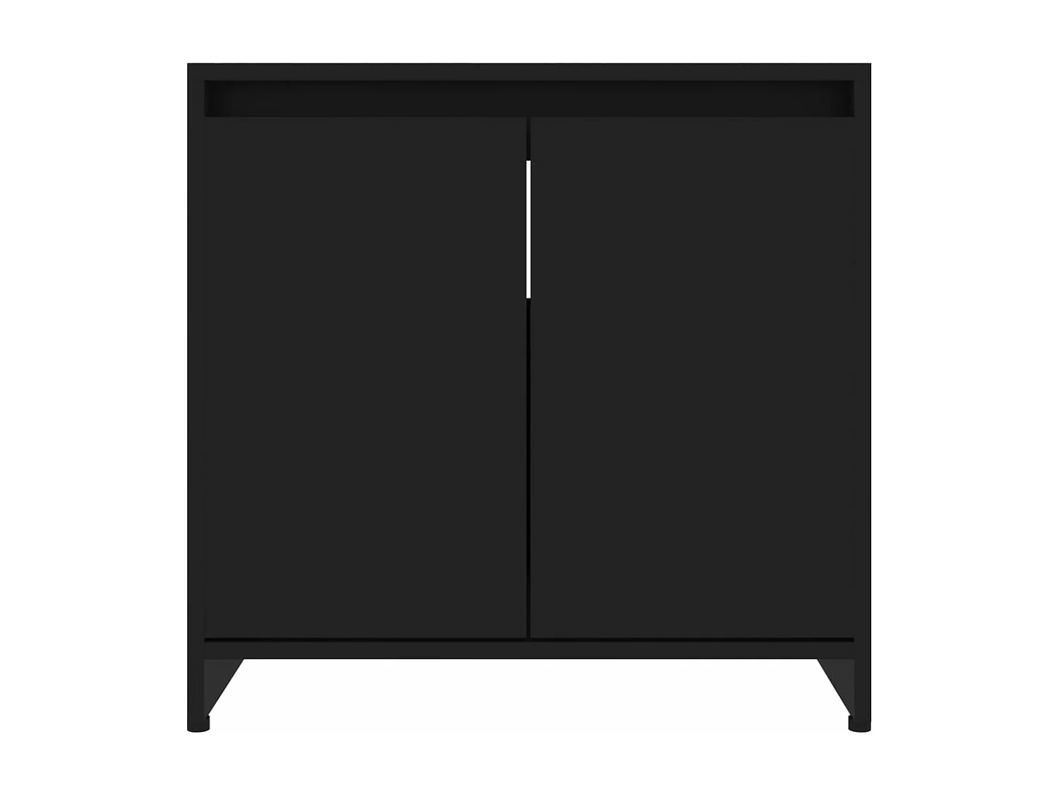 Zwart badkamermeubel 60x33x61 cm Bewerkt hout