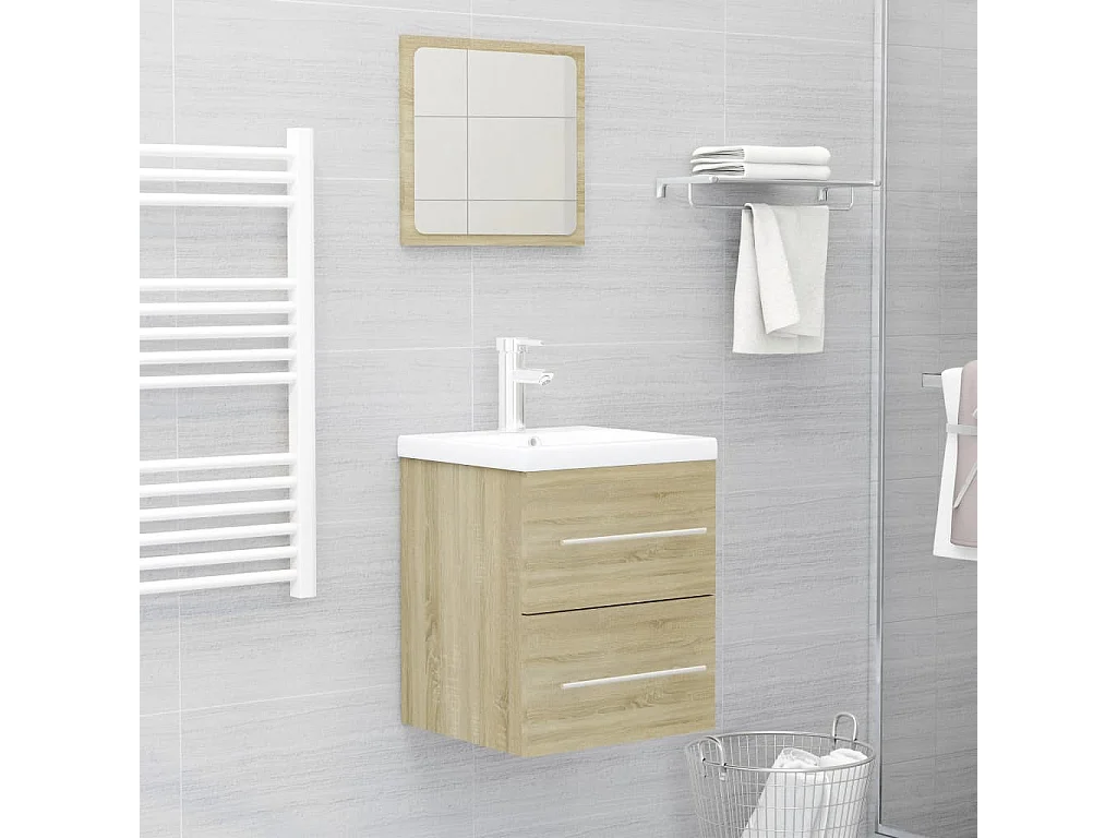 Waschbeckenschrank Sonoma-Eiche 41x38,5x48 cm Holzwerkstoff