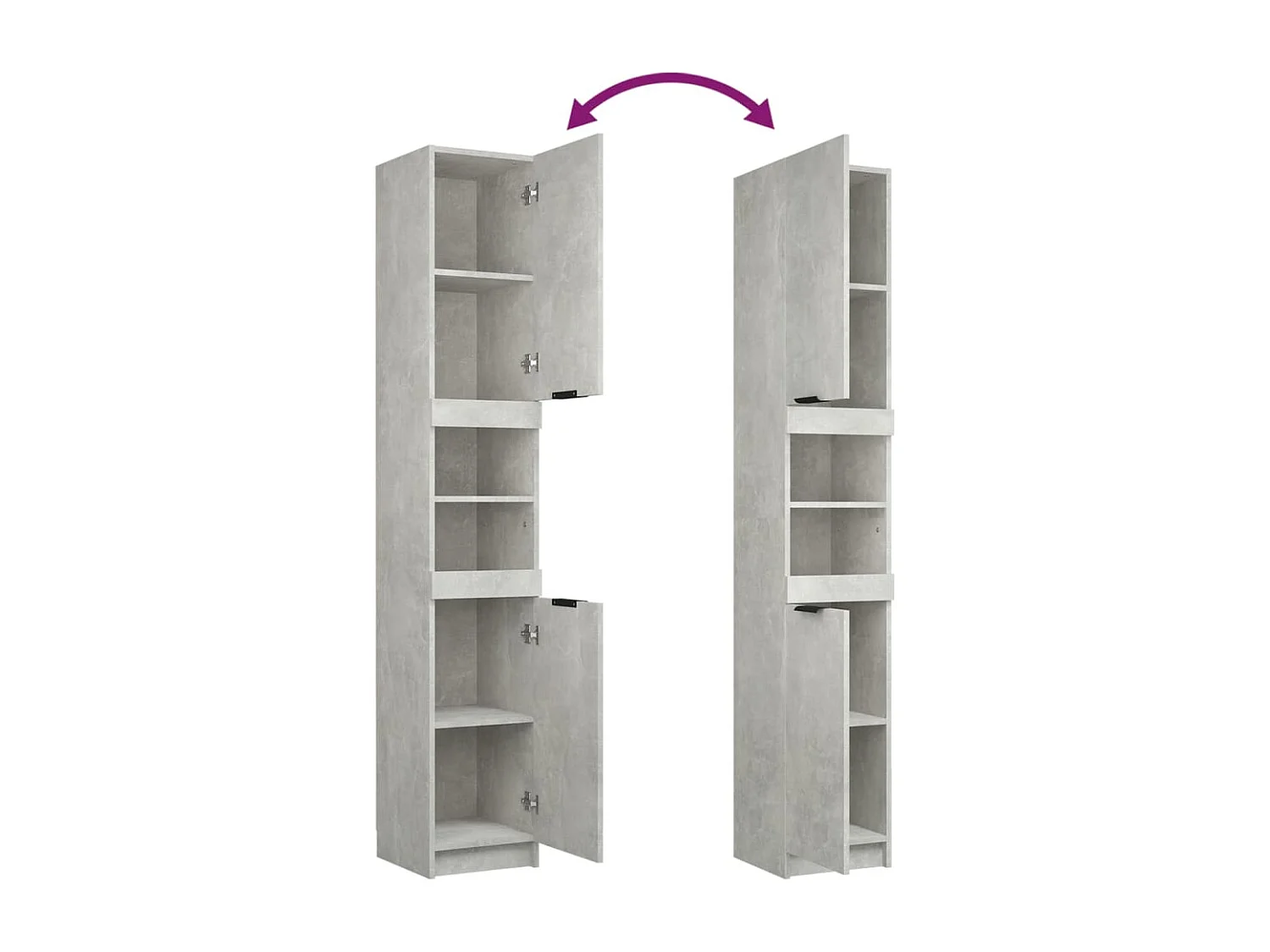 Meubles de salle de bain 4 pcs Gris béton Bois d'ingénierie