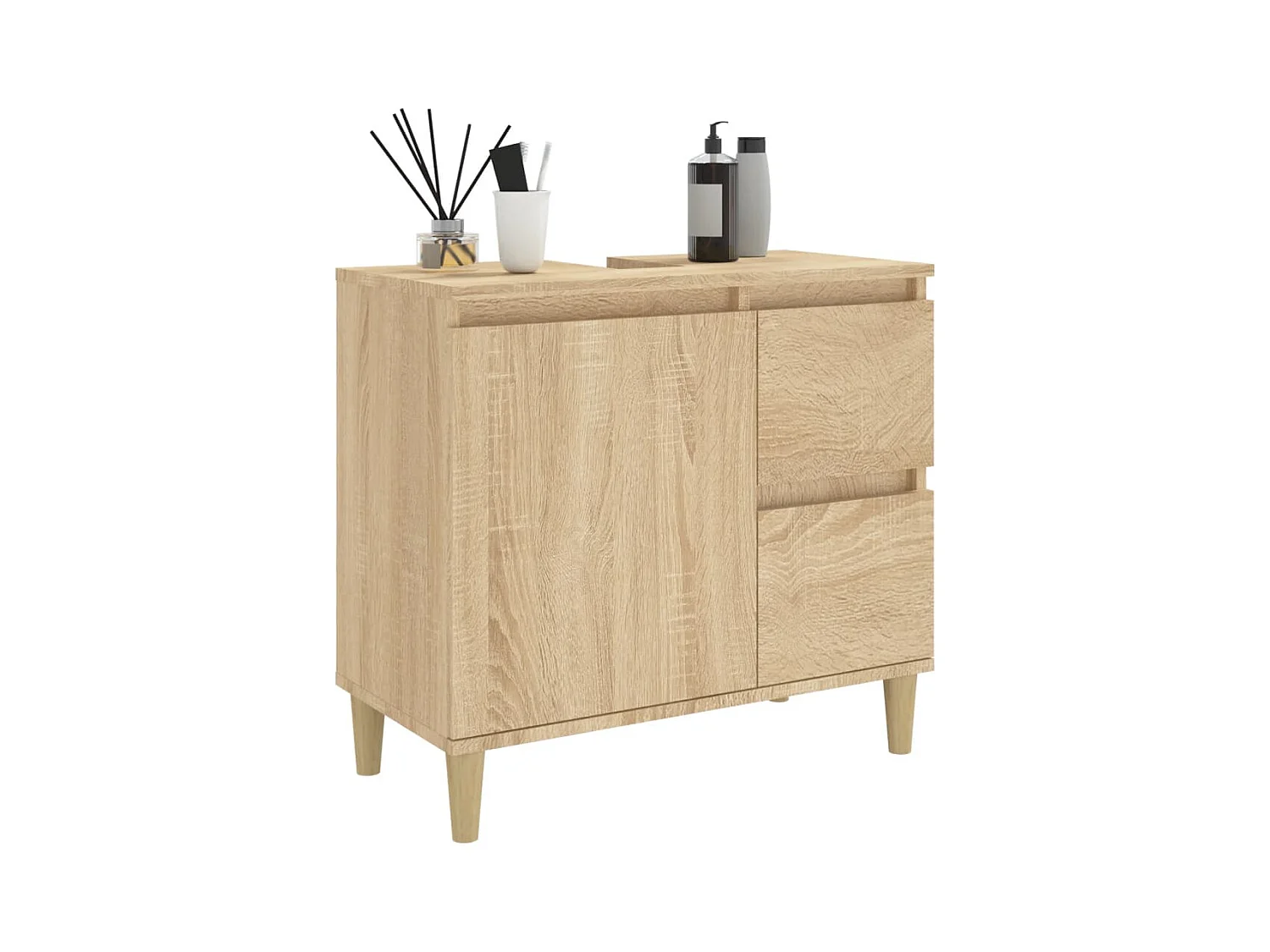 Armoire salle de bain chêne sonoma 65x33x60 cm