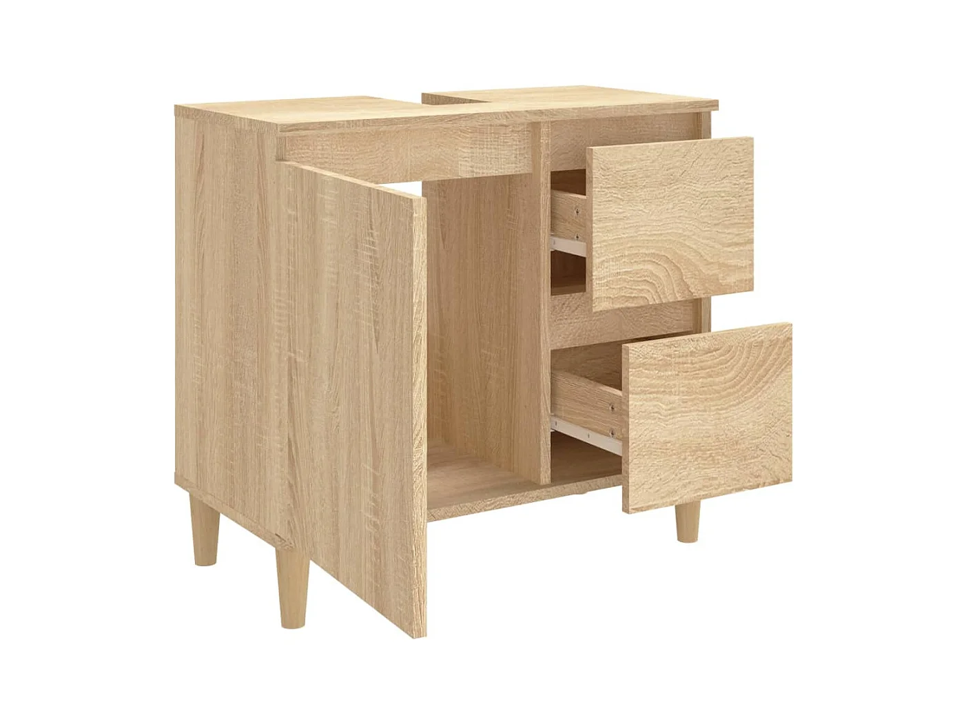 Armoire salle de bain chêne sonoma 65x33x60 cm