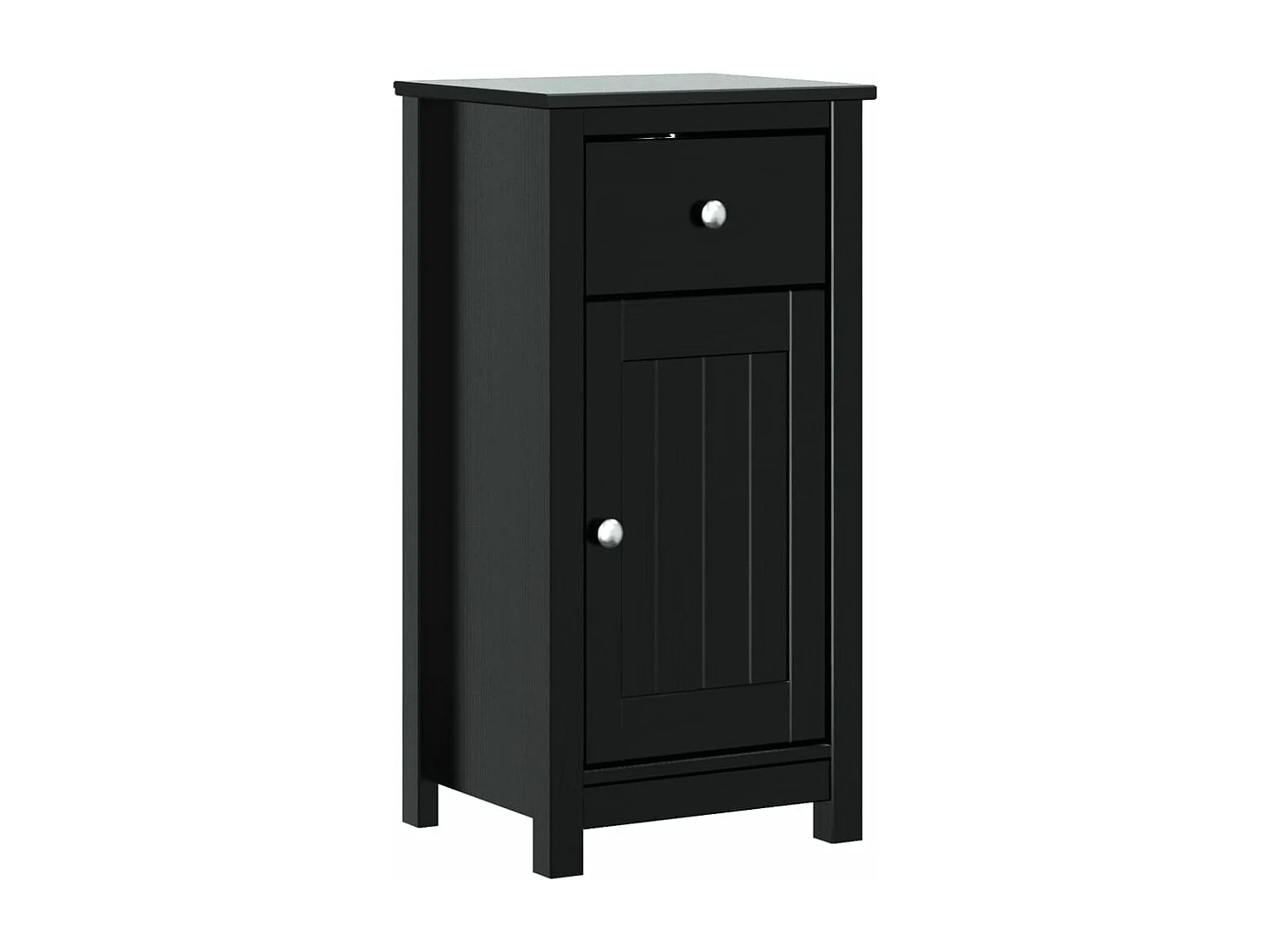 BERG Badezimmerschrank schwarz 40x34x80 cm massive Kiefer