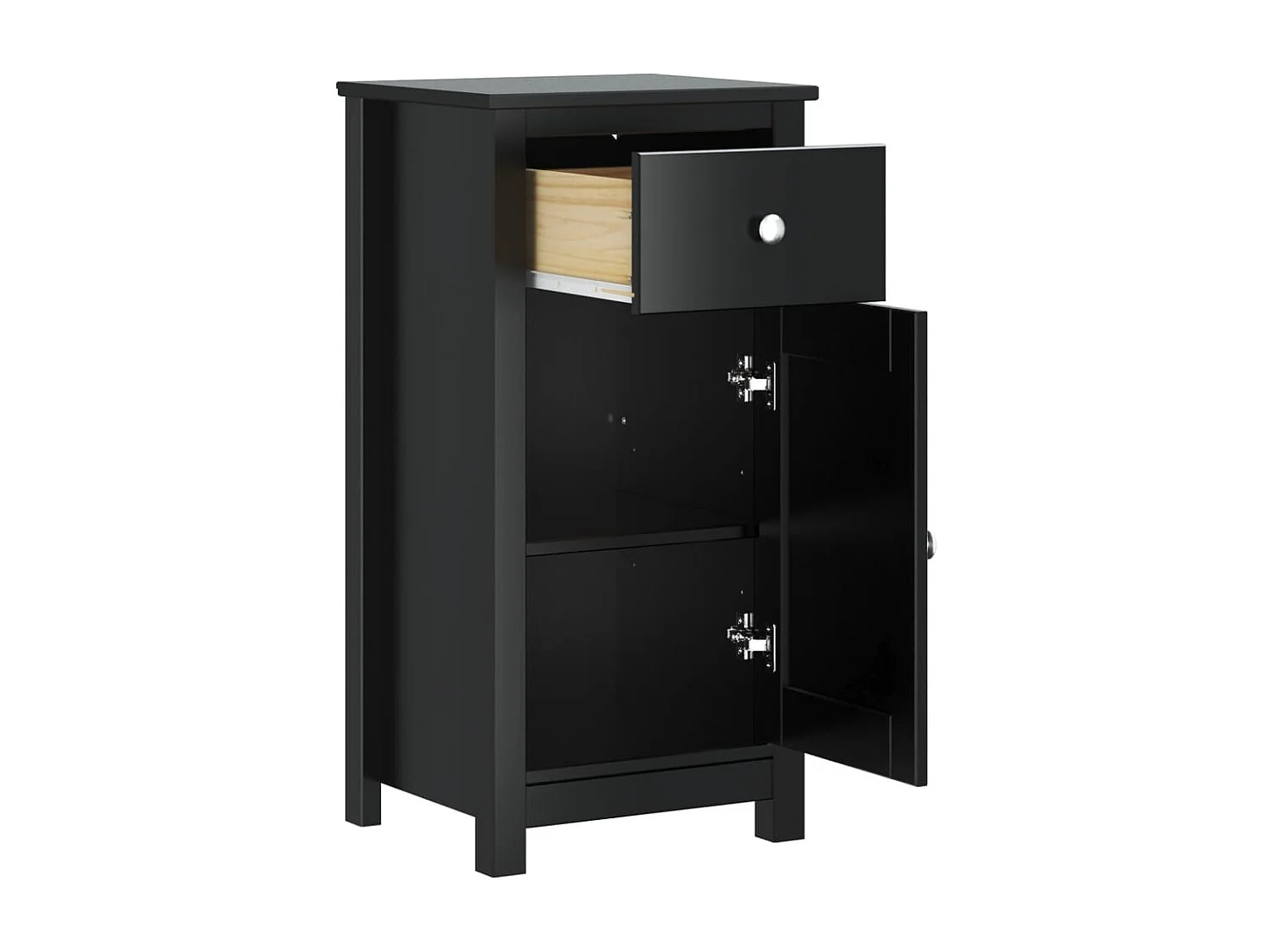 Armoire de salle de bain BERG noir 40x34x80 cm pin massif