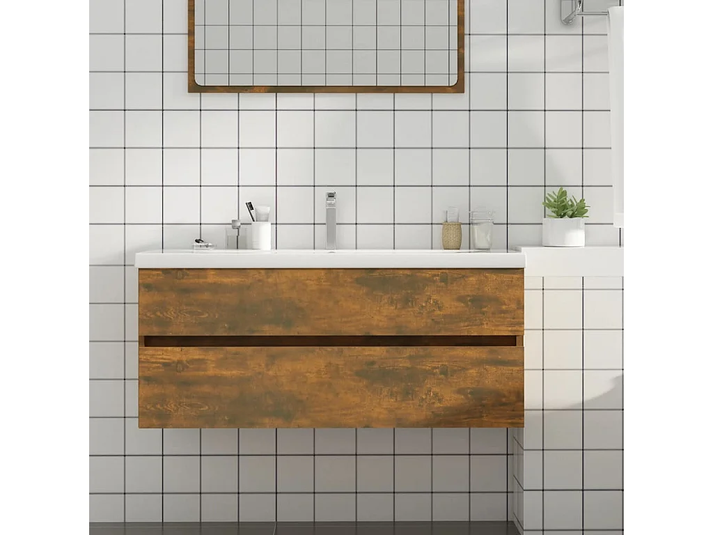 Spoelbakkast Gerookt eiken 100x38,5x45 cm Bewerkt hout