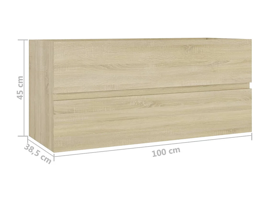 Mobile lavabo Rovere Sonoma 100x38,5x45 cm Multistrato