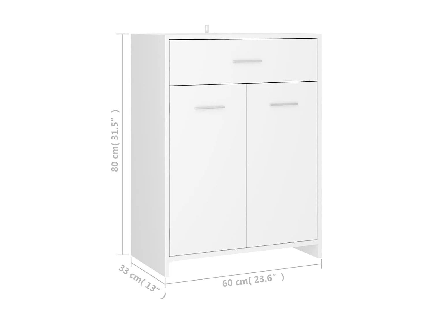 Armoire de salle de bain blanc 60x33x80 cm bois d’ingénierie