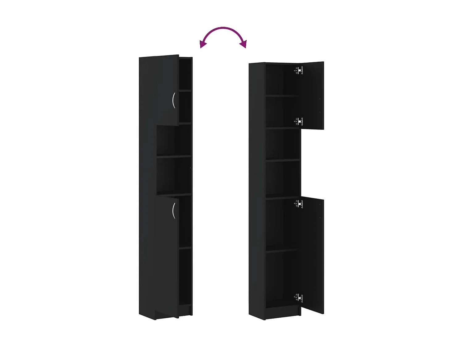 Badkamermeubel Zwart 32x25,5x190 cm Bewerkt hout