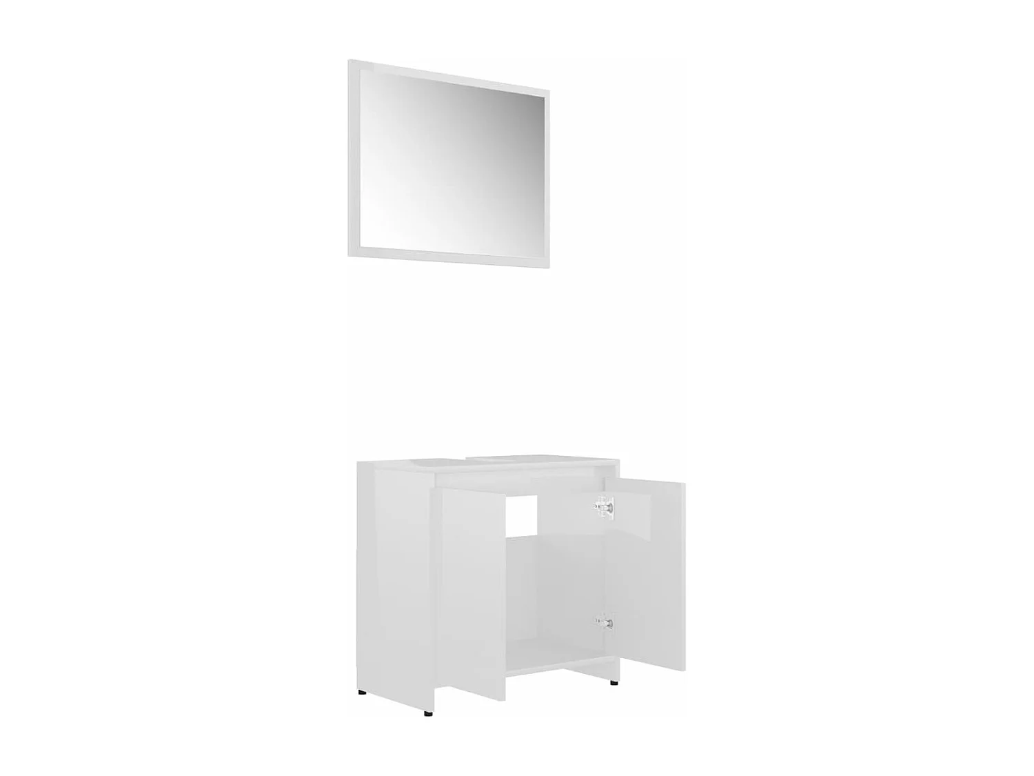 Meubles de salle de bain Blanc brillant Bois d'ingénierie