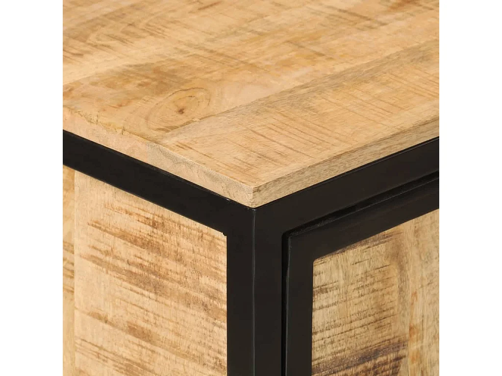 Armoire de salle de bain 40x27x90cm bois massif manguier et fer