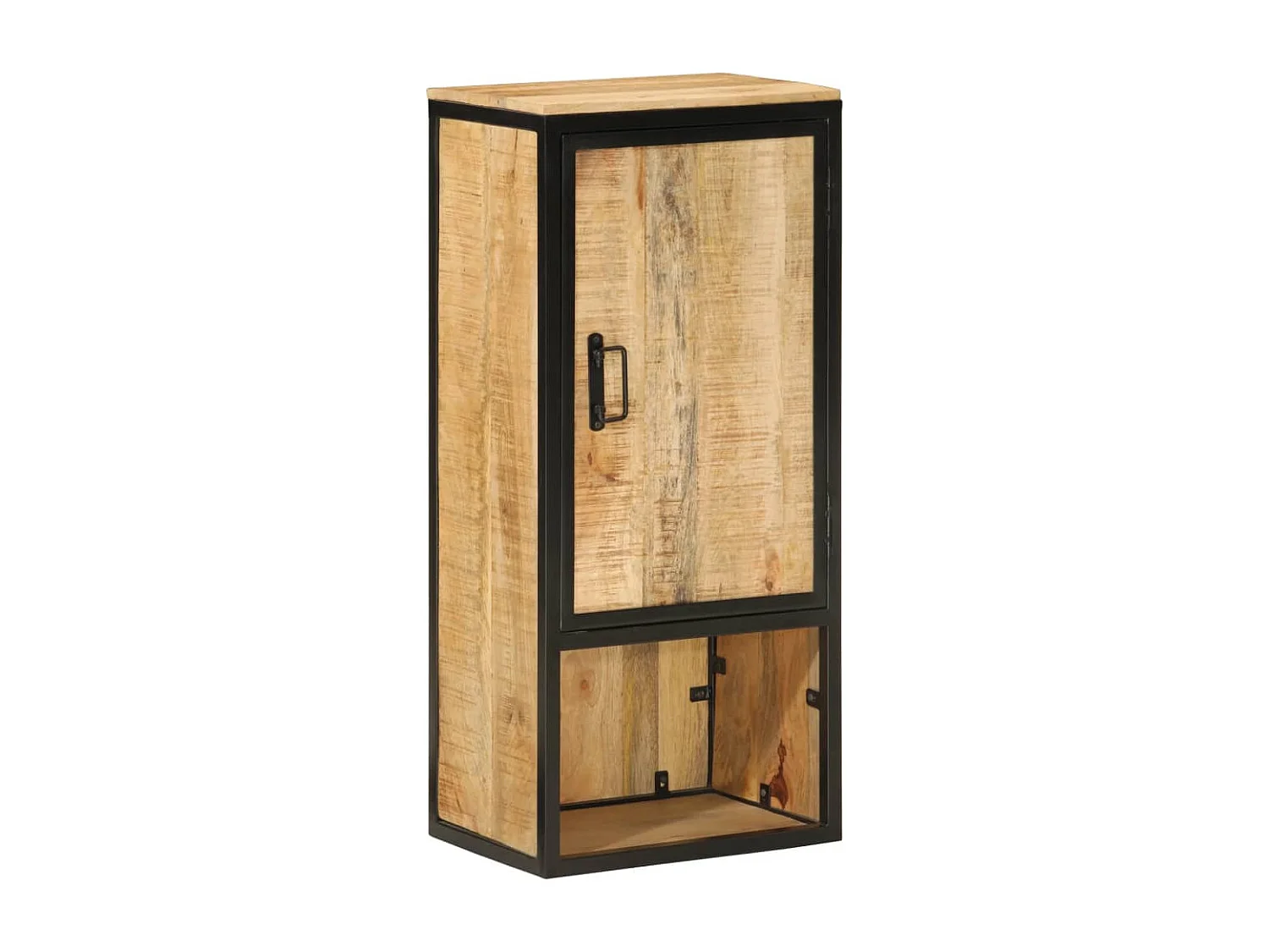 Armoire de salle de bain 40x27x90cm bois massif manguier et fer