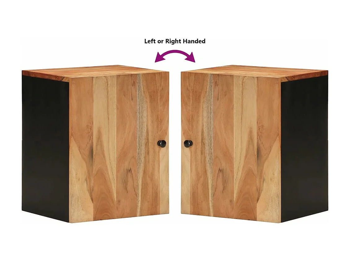 Armoire de salle de bain murale 38x33x48cm bois massif d'acacia