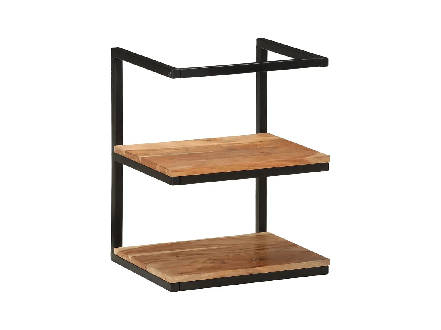 Wandplank 40x30x50 cm massief acaciahout en ijzer