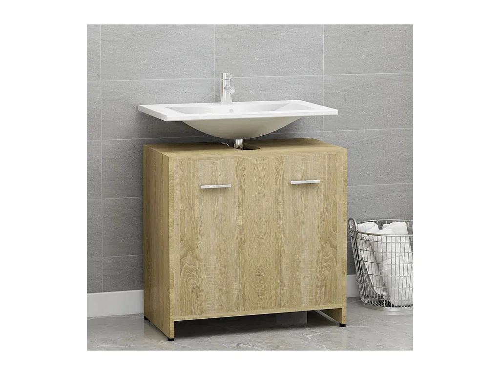Armoire de salle de bain Chêne sonoma Bois d'ingénierie