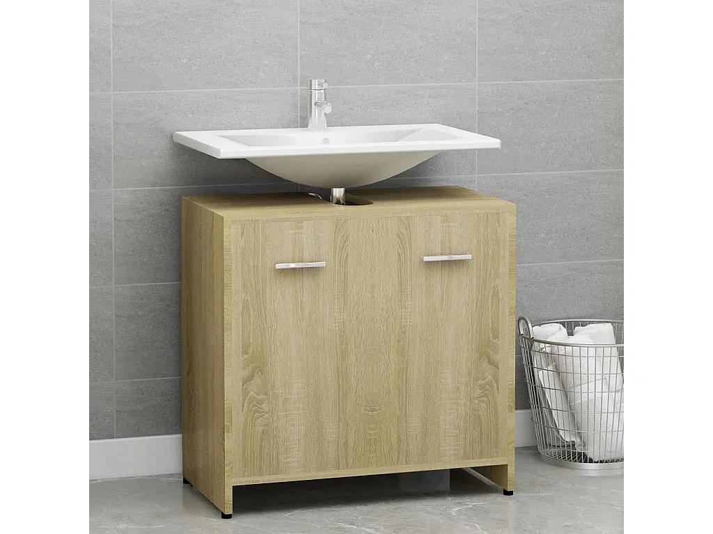 Armoire de salle de bain Chêne sonoma Bois d'ingénierie