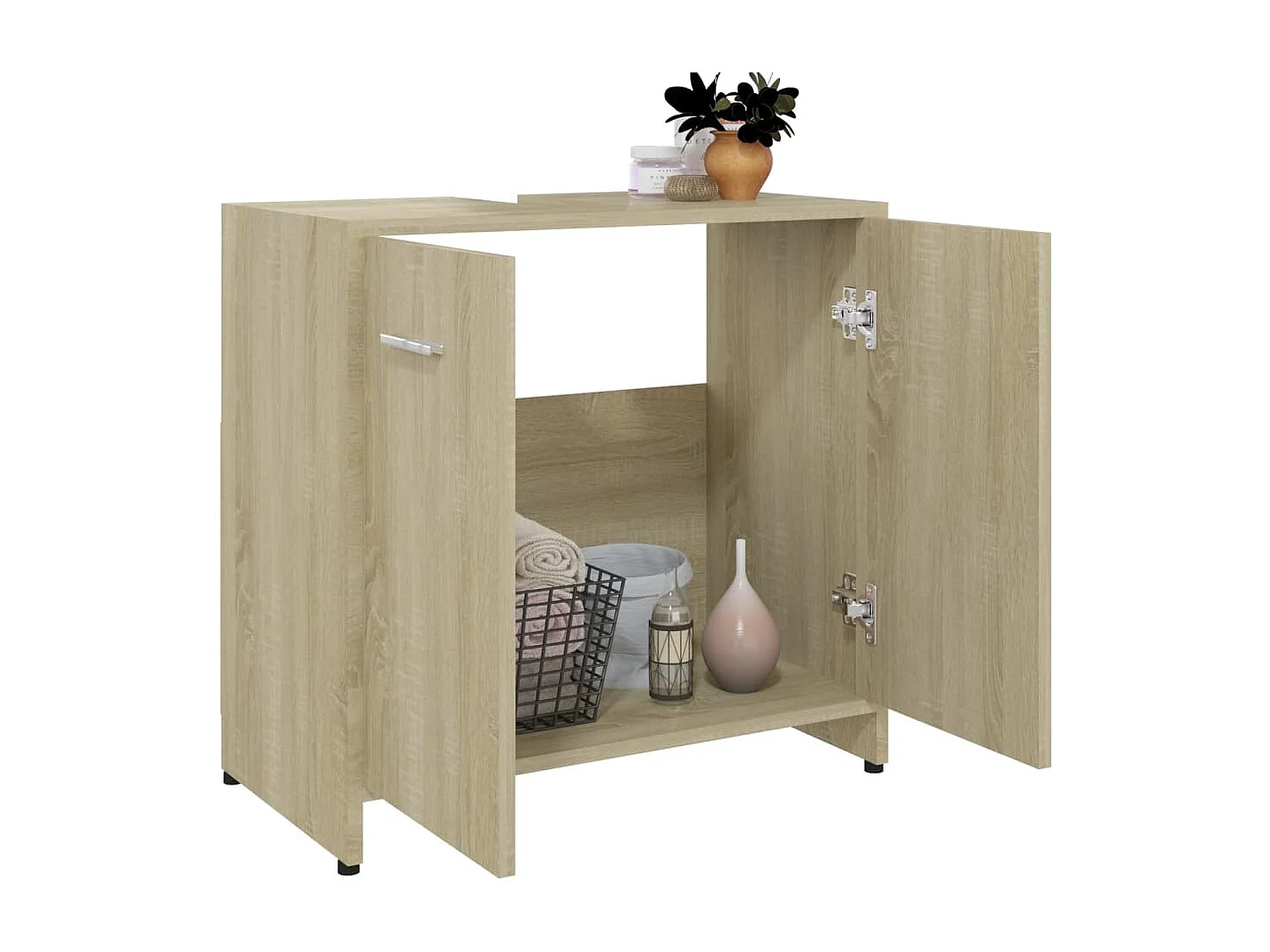 Armoire de salle de bain Chêne sonoma Bois d'ingénierie