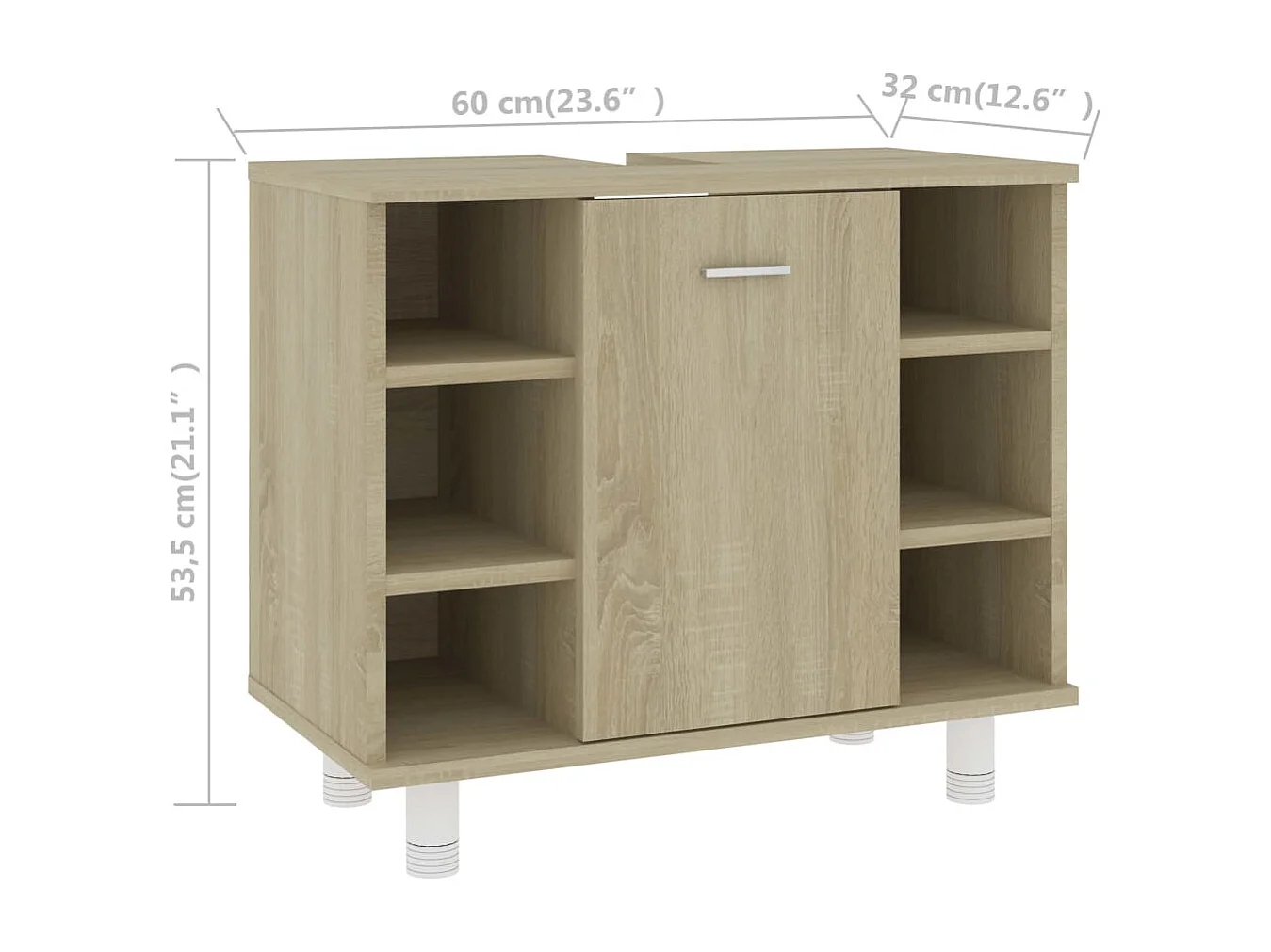 Armoire de salle de bain Chêne sonoma Bois d'ingénierie