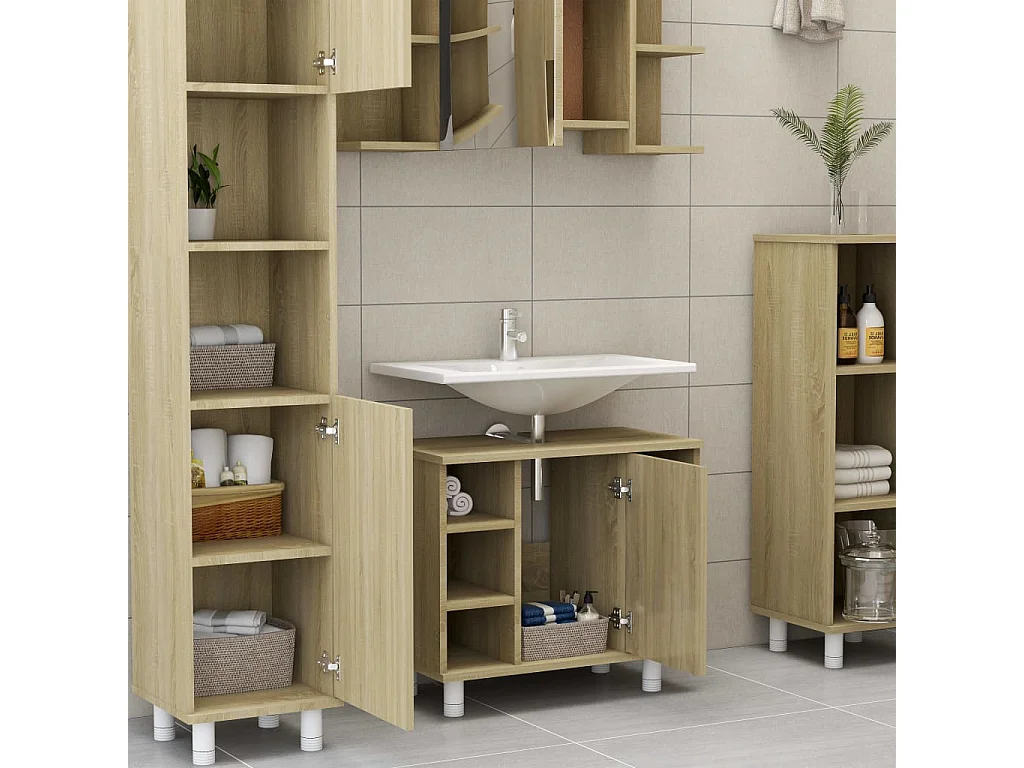 Badezimmerschrank Sonoma-Eiche Holzwerkstoff