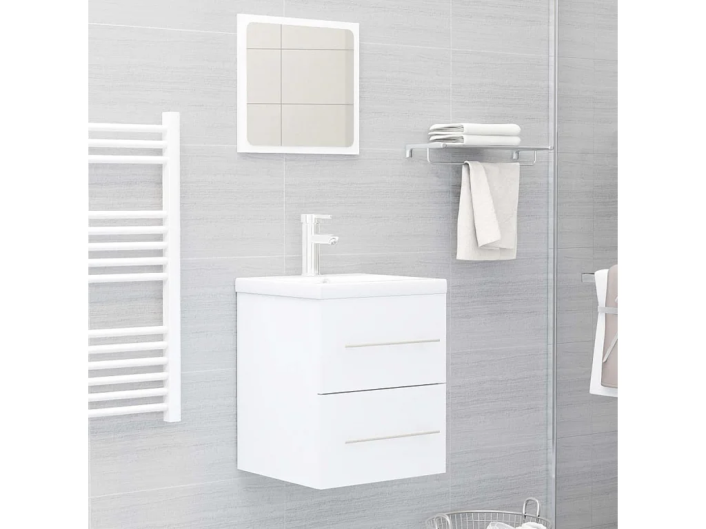 Waschbeckenschrank Weiß 41x38,5x48 cm Holzwerkstoff