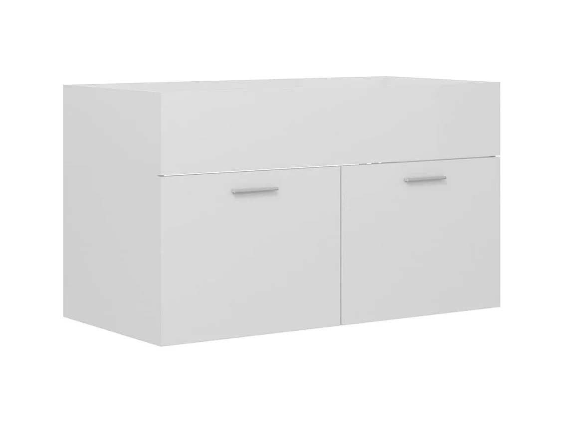 Armoire d'évier Blanc brillant 80x38,5x46 cm Bois d’ingénierie
