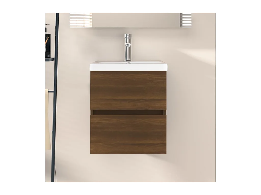 Waschbeckenschrank Braune Eiche 41x38,5x45 cm Holzwerkstoff
