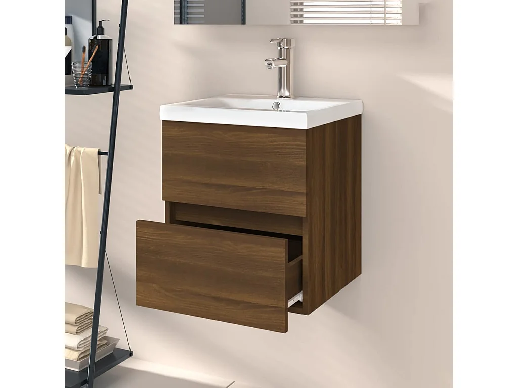 Waschbeckenschrank Braune Eiche 41x38,5x45 cm Holzwerkstoff