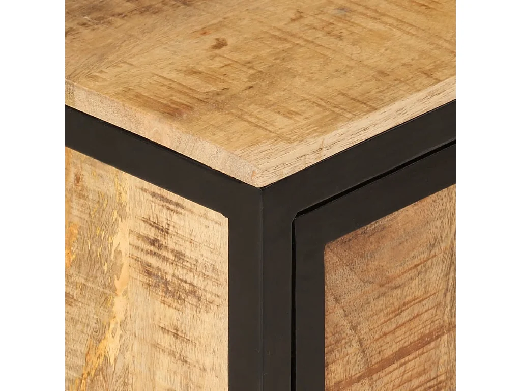 Armoire de salle de bain 40x30x50cm bois massif manguier et fer