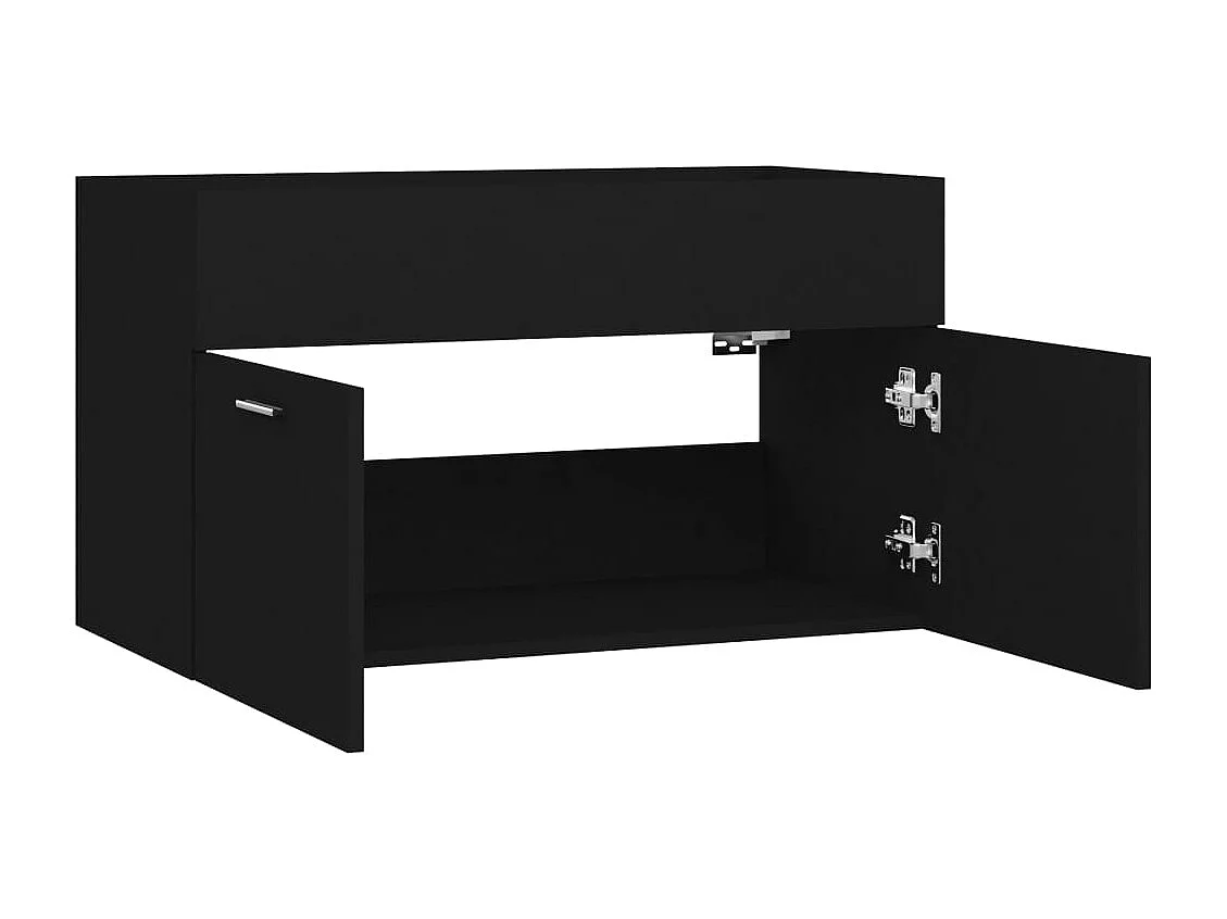 Mueble para lavabo Negro 80x38,5x46 cm Madera contrachapada