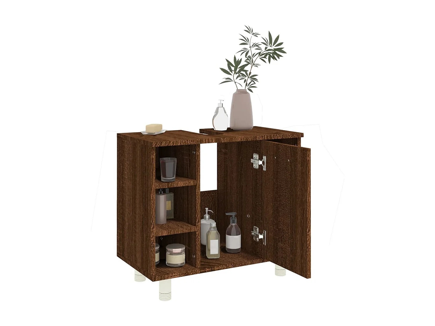 Armoire de bain Chêne marron 60x32x53,5 cm Bois d'ingénierie