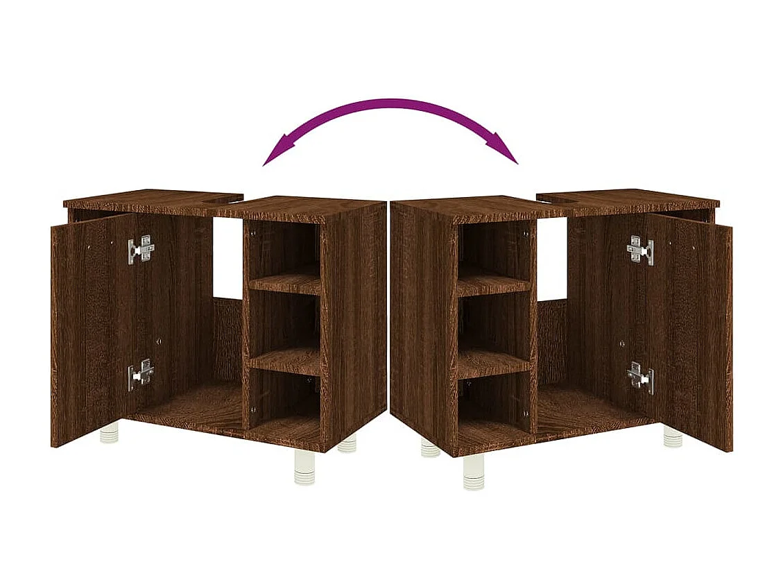 Armoire de bain Chêne marron 60x32x53,5 cm Bois d'ingénierie