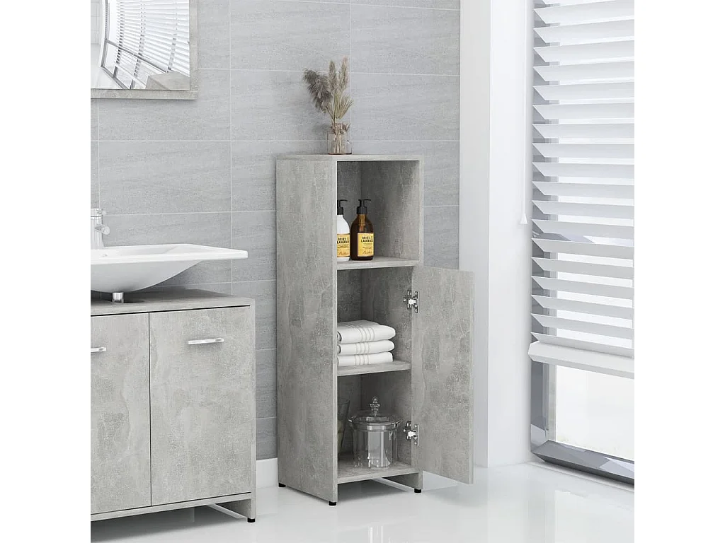 Mobile da bagno Grigio cemento 30x30x95 cm MDF