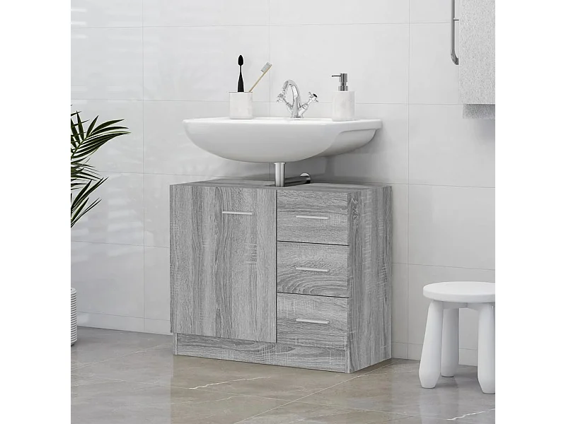 Mobile lavabo Sonoma grigio 63x30x54 cm MDF
