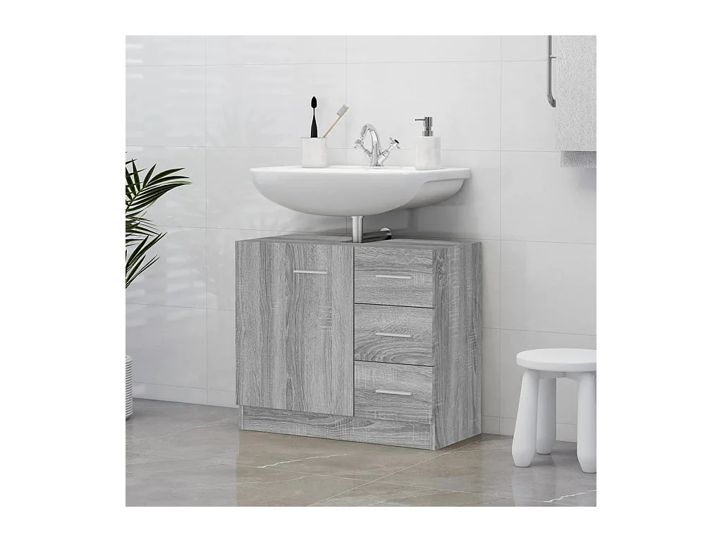 Mobile lavabo Sonoma grigio 63x30x54 cm MDF
