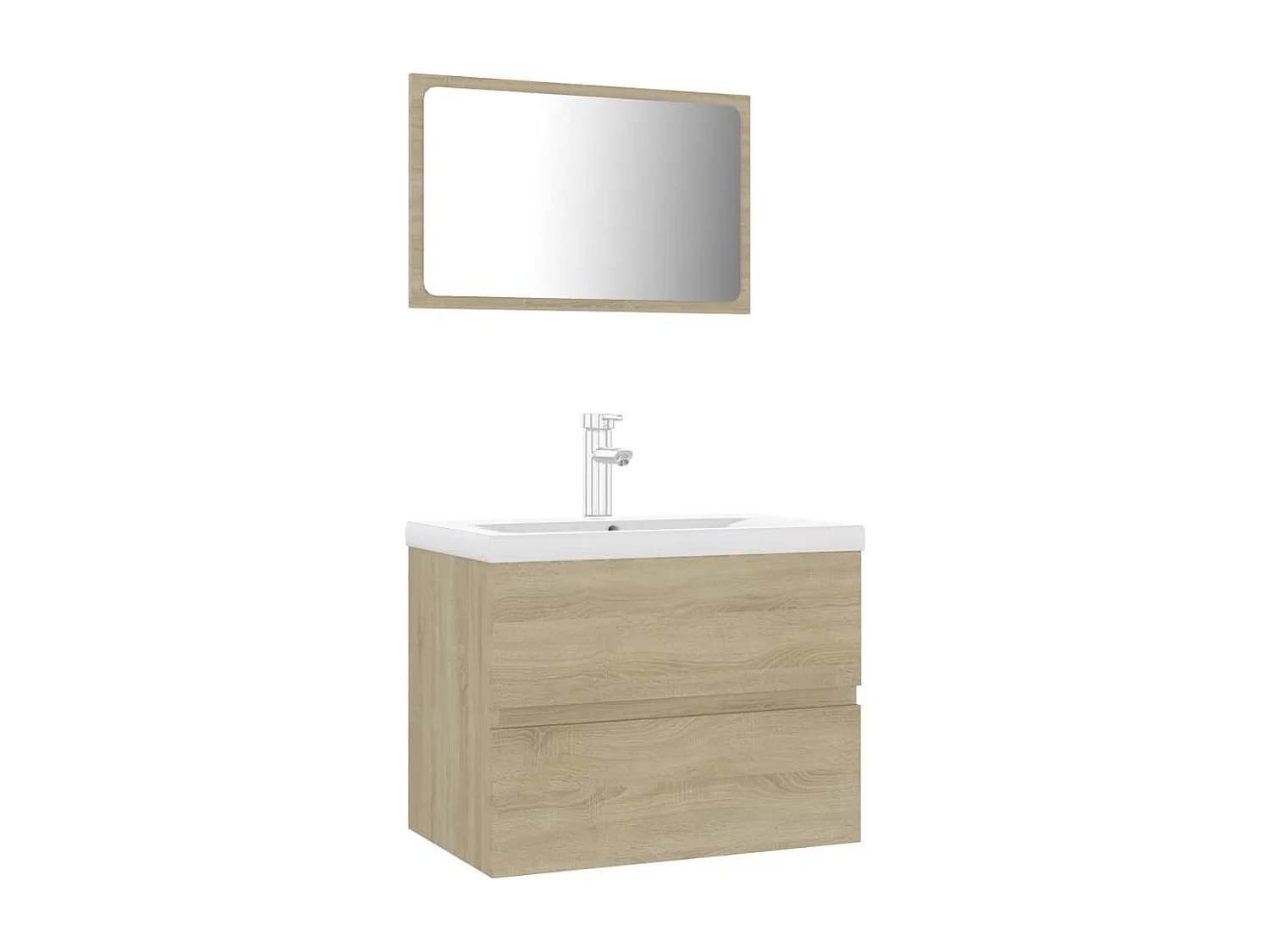 Badezimmermöbel aus Sonoma-Eiche, Holzwerkstoff